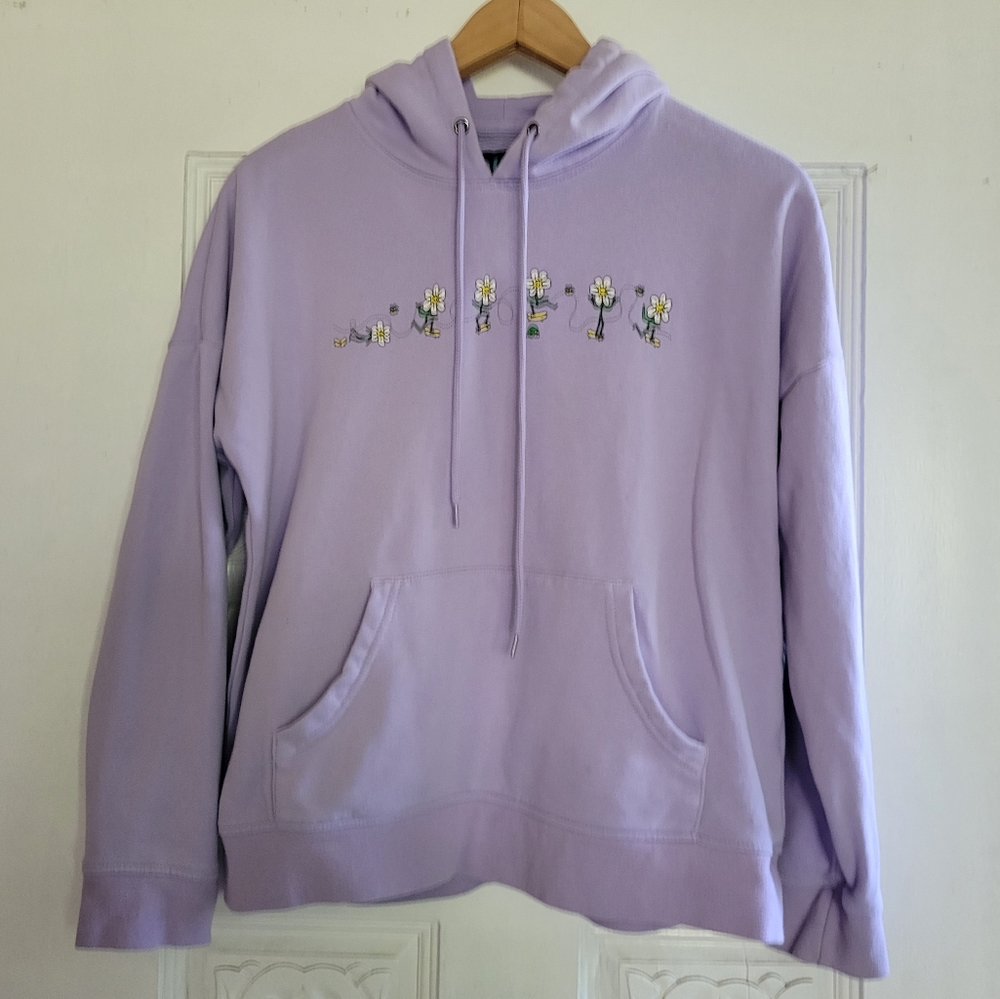 aLaB Women's Purple Flower Hoodie Size Small